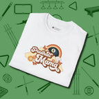 Poolhall Mama T-Shirt, folded view, in White for players who live the game