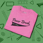 Power Break Customizable Year T-Shirt, folded view, in Azalea stitched for cue discipline and cool confidence