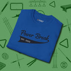 Power Break Customizable Year T-Shirt, folded view, in Royal made for pool sharks, not posers