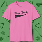 Power Break Customizable Year T-Shirt, front view, in Azalea for shooters who dress like they play: sharp