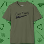 Power Break Customizable Year T-Shirt, front view, in Military Green as serious as your stroke