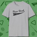 Power Break Customizable Year T-Shirt, front view, in Sport Grey designed for dead stroke and deadpan looks