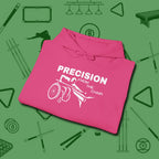 Precision from the Chair Wheelchair Hoodie, folded view, in Heliconia put your best game on display