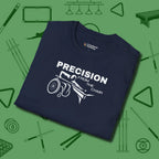 Precision from the Chair Wheelchair T-Shirt, folded view, in Navy look good while calling your pocket