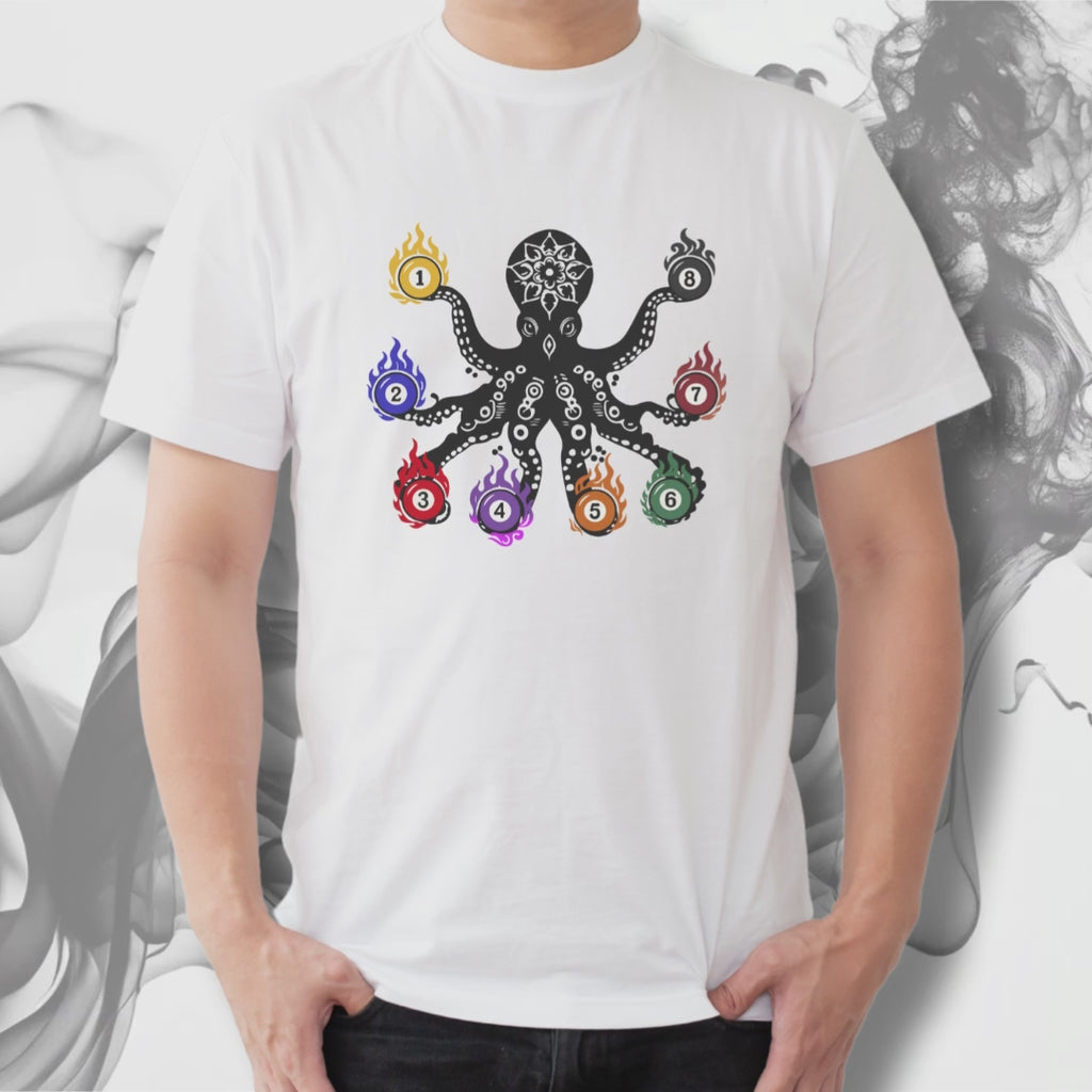 Stripe and Solids Octopus Billiards T-Shirt