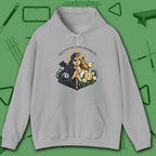 Queen of Two Worlds Billiards Hoodie, in Sport Grey color, pool hoodie, front view
