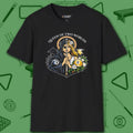 Queen of Two Worlds Billiards T-Shirt, in Black color, pool shirt, front view
