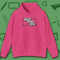 Rack Aim Fire Billiards Hoodie, in Heliconia color, pool hoodie, front view