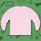 Rack ’Em Darling Long Sleeve Tee, in Light Pink color, billiards shirt, back view