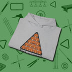 Rack O Lantern Hoodie, folded view, in Sport Grey not your average 8-ball graphic tee