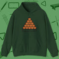 Rack O Lantern Hoodie, front view, in Forest Green dress for the shot you want to take