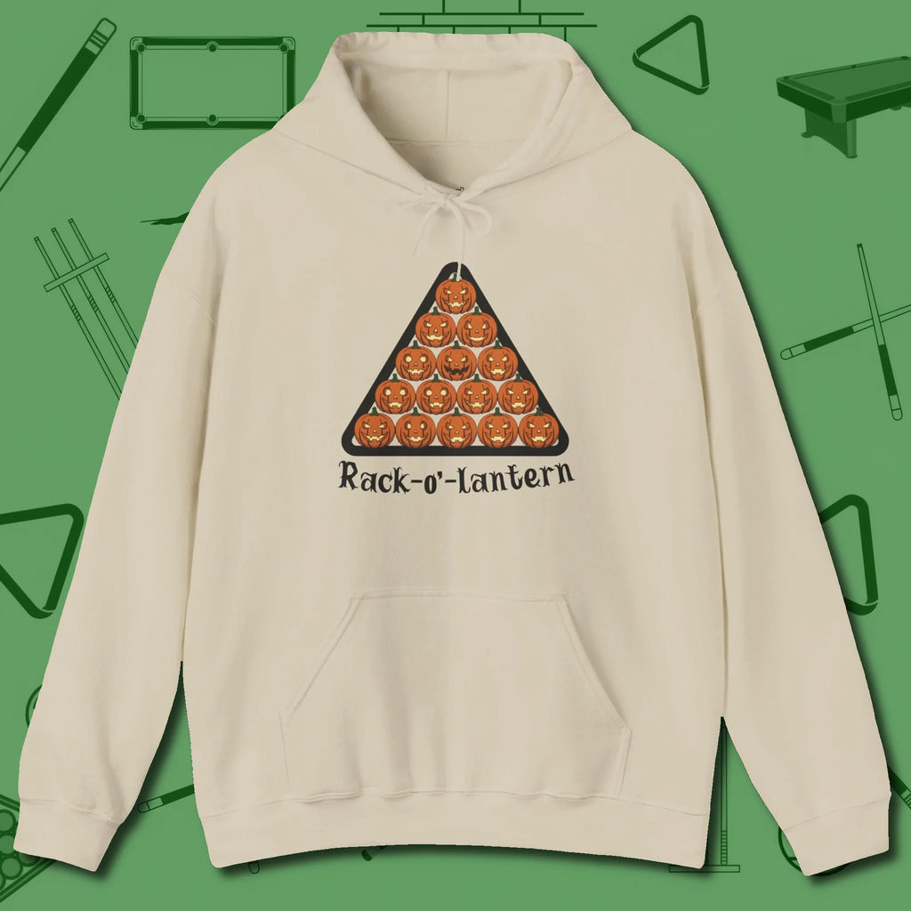 Rack O Lantern Hoodie, front view, in Sand because you don’t just play — you represent