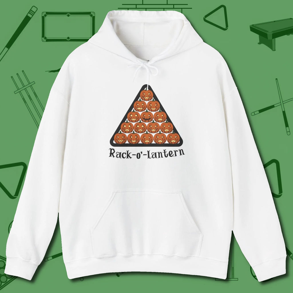 Rack O Lantern Hoodie, front view, in White for players who live the game