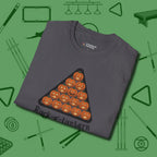 Rack-O'-Lantern T-Shirt, folded view, in Charcoal where cue control meets personal style