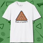 Rack-O'-Lantern T-Shirt, front view, in White your go-to shirt for league night victories