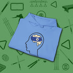 Rack Obsessed Hoodie, in Carolina Blue color, billiards shirt, folded view