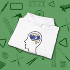 Rack Obsessed Hoodie, in White color, billiards shirt, folded view