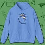 Rack Obsessed Hoodie, in Carolina Blue color, billiards shirt, front view