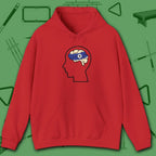 Rack Obsessed Hoodie, in Red color, billiards shirt, front view