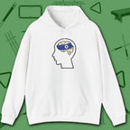 Rack Obsessed Hoodie, in White color, billiards shirt, front view