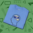 Rack Obsessed T-Shirt, in Carolina Blue color, billiards shirt, folded view