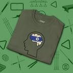 Rack Obsessed T-Shirt, in Military Green color, billiards shirt, folded view