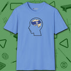 Rack Obsessed T-Shirt, in Carolina Blue color, billiards shirt, front view