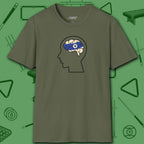 Rack Obsessed T-Shirt, in Military Green color, billiards shirt, front view