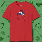 Rack Obsessed T-Shirt, in Red color, billiards shirt, front view