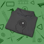 Rack Obsessed Hoodie, in Dark Heather color, billiards shirt, folded view