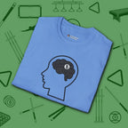 Rack Obsessed T-Shirt, in Carolina Blue color, billiards shirt, folded view