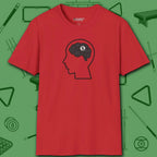 Rack Obsessed T-Shirt, in Red color, billiards shirt, front view