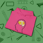 Rack Obsessed Hoodie, in Heliconia color, billiards shirt, folded view