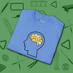 Rack Obsessed T-Shirt, in Carolina Blue color, billiards shirt, folded view