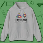 Racked and Ready Let's Go Hoodie, in Sport Grey color, billiards hoodie, front view