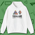 Racked and Ready Let's Go Hoodie, in White color, billiards hoodie, front view