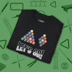 Racked and Ready Let's Go T-Shirt, in Black color, billiards shirt, folded view