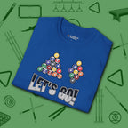 Racked and Ready Let's Go T-Shirt, in Royal color, billiards shirt, folded view