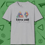 Racked and Ready Let's Go T-Shirt, in Sport Grey color, billiards shirt, front view