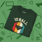 Retro Vibes T-Shirt, in Forest Green color, billiards shirt, folded view