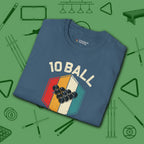 Retro Vibes T-Shirt, in Indigo Blue color, billiards shirt, folded view