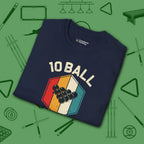 Retro Vibes T-Shirt, in Navy color, billiards shirt, folded view