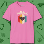 Retro Vibes T-Shirt, in Azalea color, billiards shirt, front view