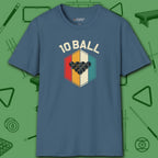 Retro Vibes T-Shirt, in Indigo Blue color, billiards shirt, front view