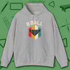 Retro Vibes Hoodie, in Sport Grey color, billiards shirt, front view