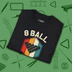 Retro Vibes T-Shirt, in Black color, billiards shirt, folded view