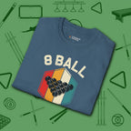 Retro Vibes T-Shirt, in Indigo Blue color, billiards shirt, folded view