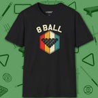 Retro Vibes T-Shirt, in Black color, billiards shirt, front view