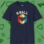 Retro Vibes T-Shirt, in Navy color, billiards shirt, front view