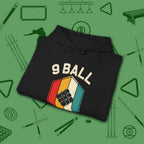 Retro Vibes Hoodie, in Black color, billiards shirt, folded view